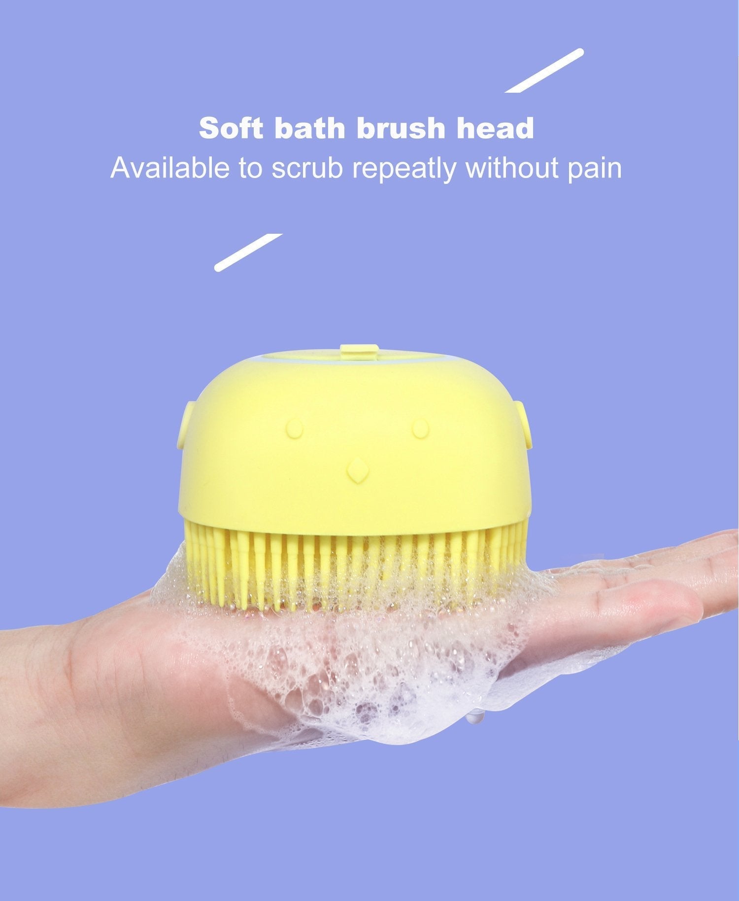 Silicone Massage Bath Body Brush Soft Bristle With Shampoo Dispenser