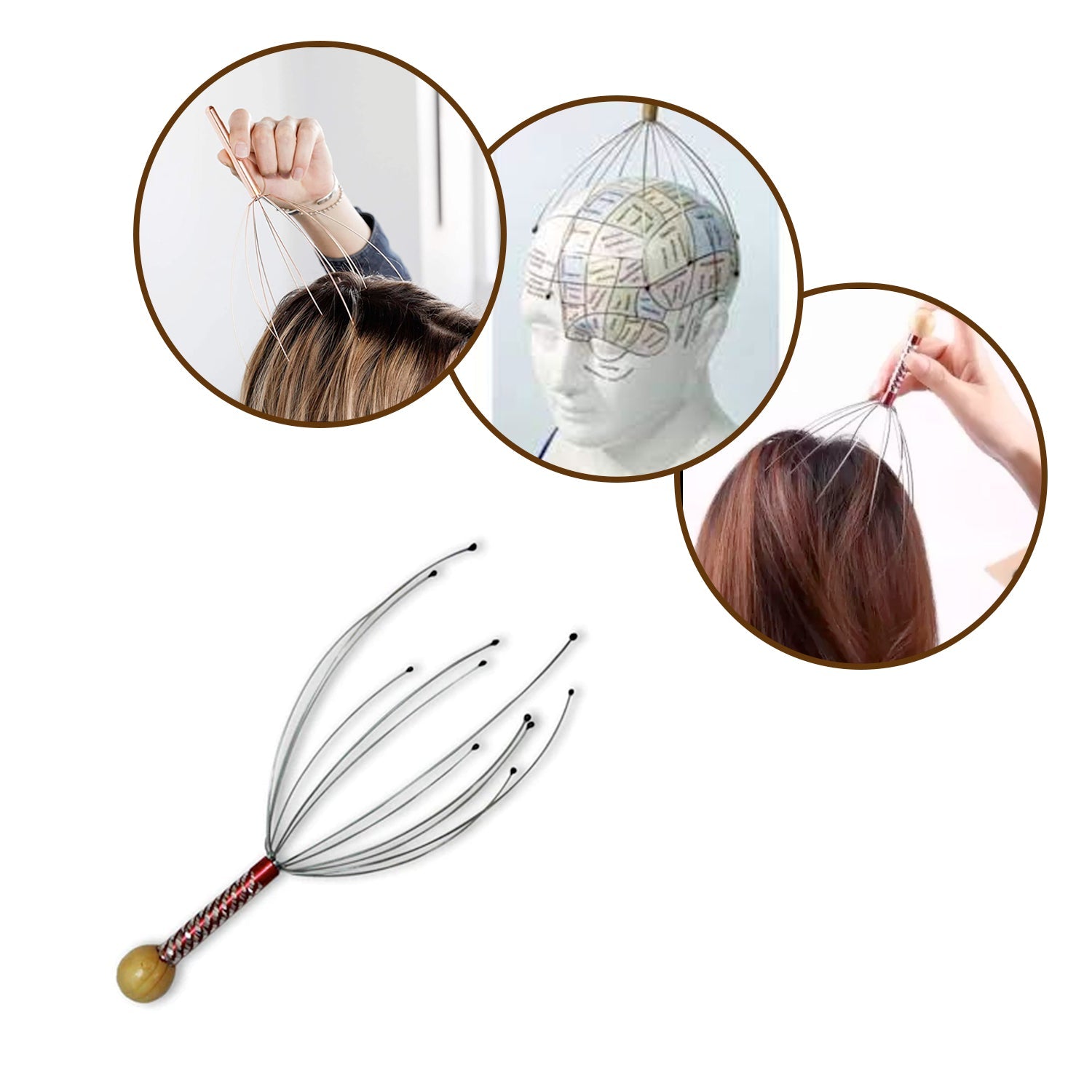 Hand Held Scalp Head Massager Stress Relief, GYM Equipment