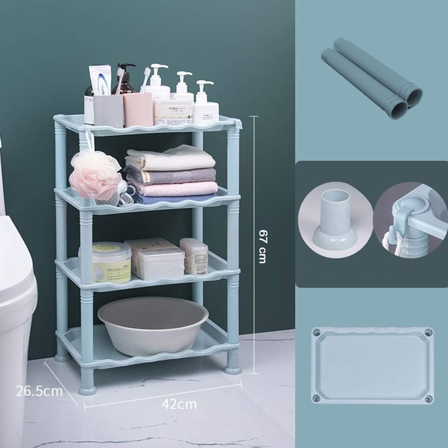 4 Layer Multifunctional Storage Shelf Organizer Narrow Storage Rack For Kitchen Or Bathroom