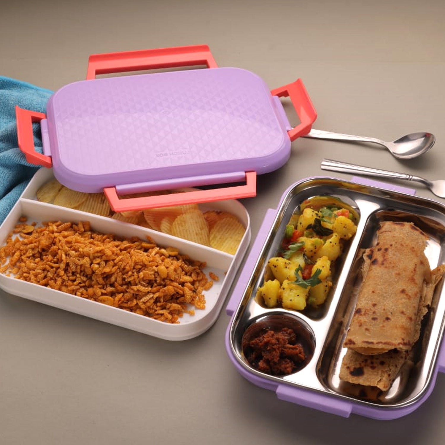 Kids’ School Lunch Box with Steel Plate