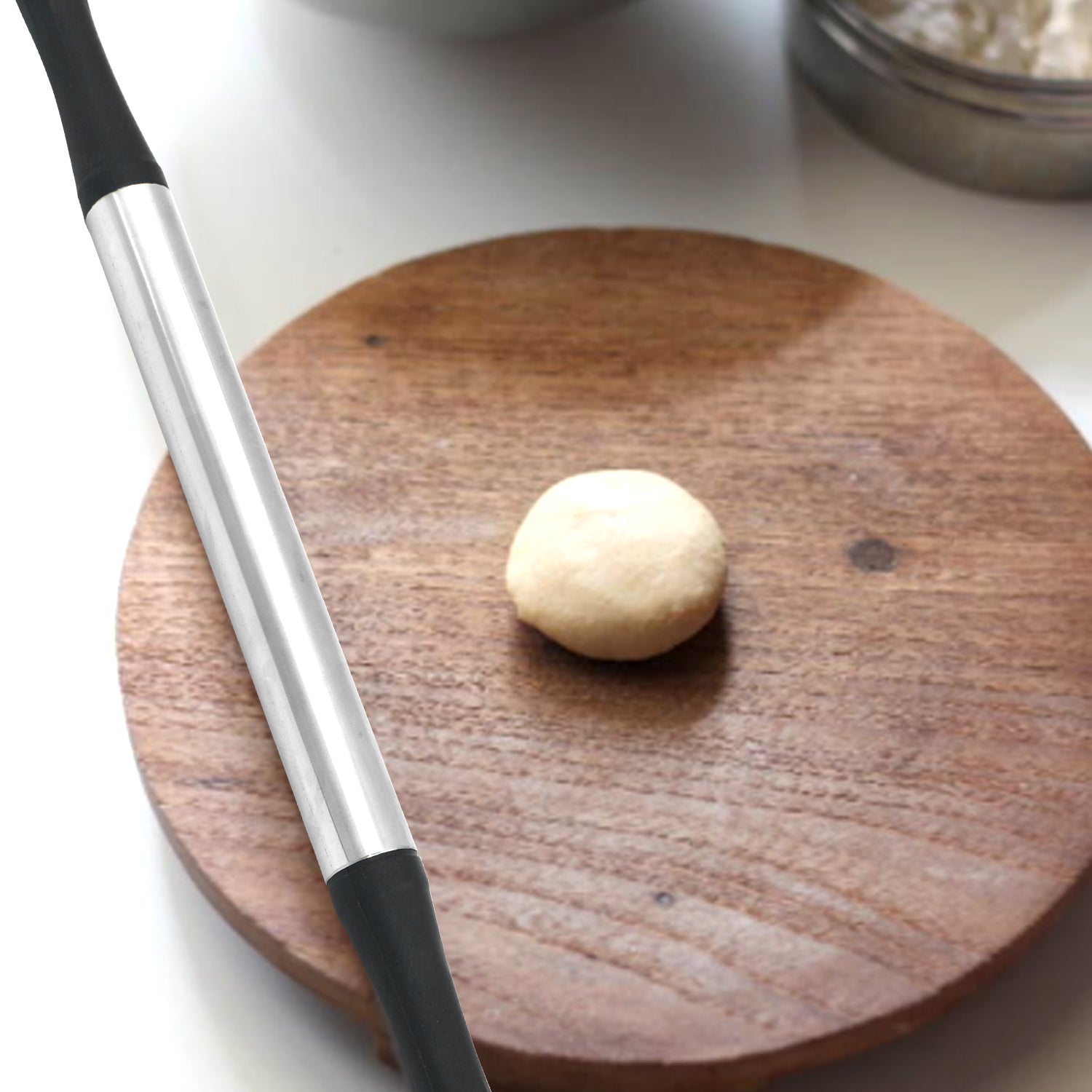 Kitchen Plastic Belan / Rolling Pin (Black)