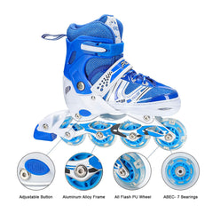 7554  Inline Skates With Led Flashing Light Wheel With Adjustable Length Skate Premium High Quality Skates Pair