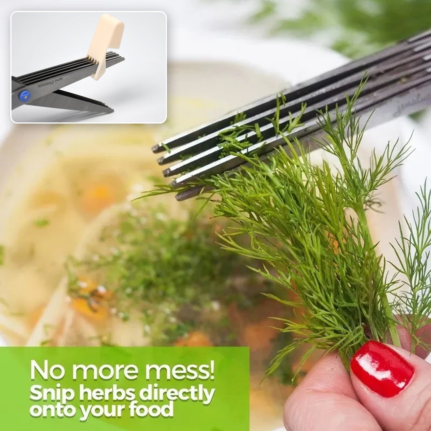 MULTIFUNCTION VEGETABLE STAINLESS STEEL HERBS SCISSOR WITH 5 BLADES