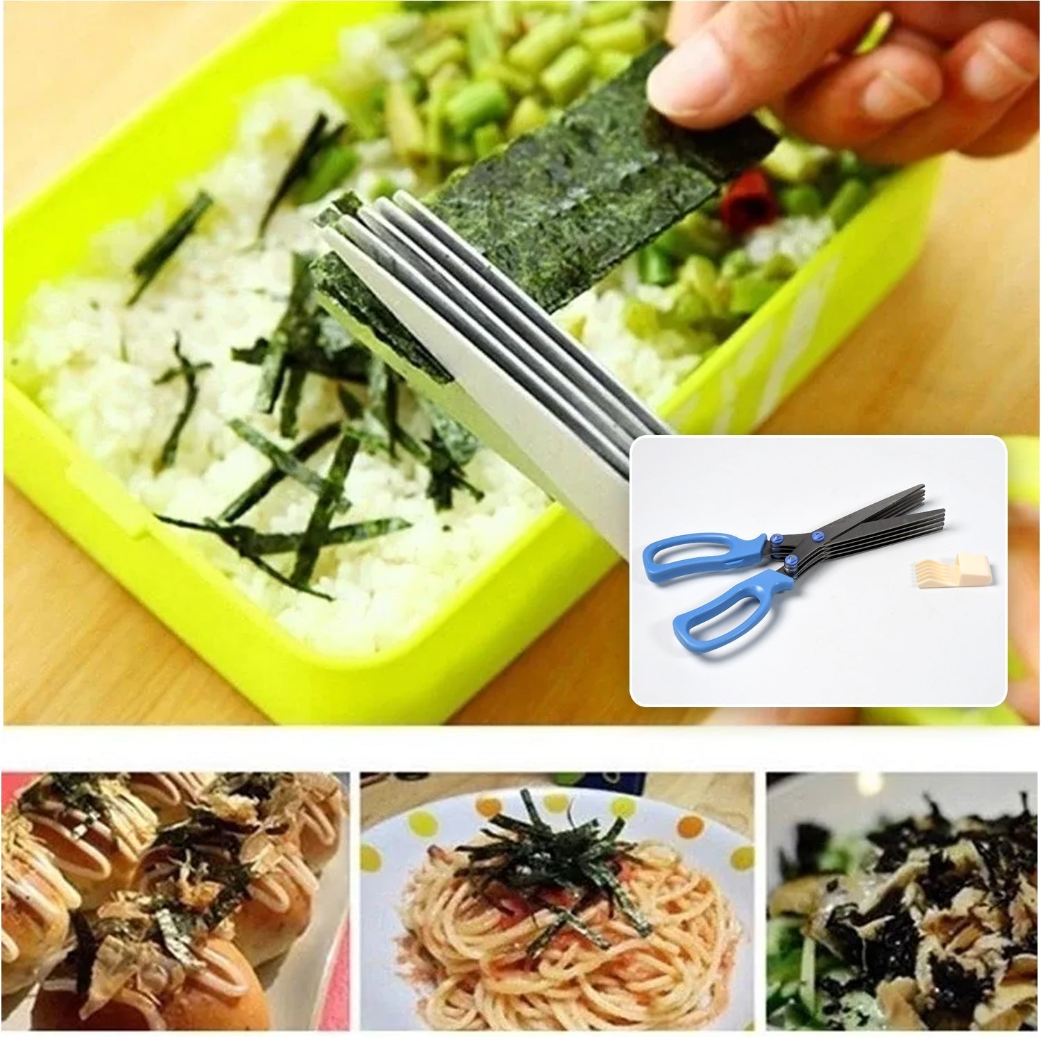 MULTIFUNCTION VEGETABLE STAINLESS STEEL HERBS SCISSOR WITH 5 BLADES