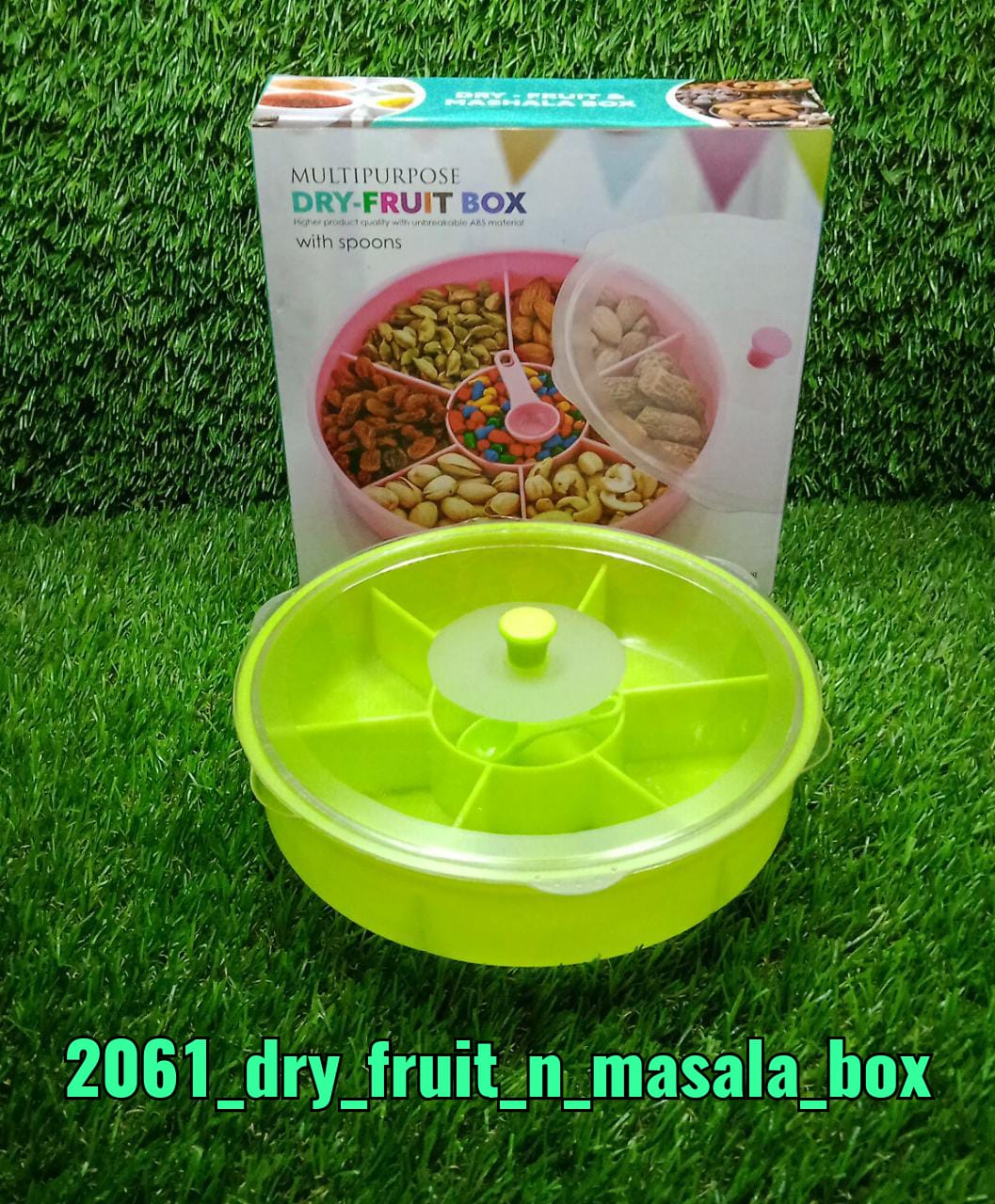 Multipurpose Dry-fruit and masala box with single spoon.