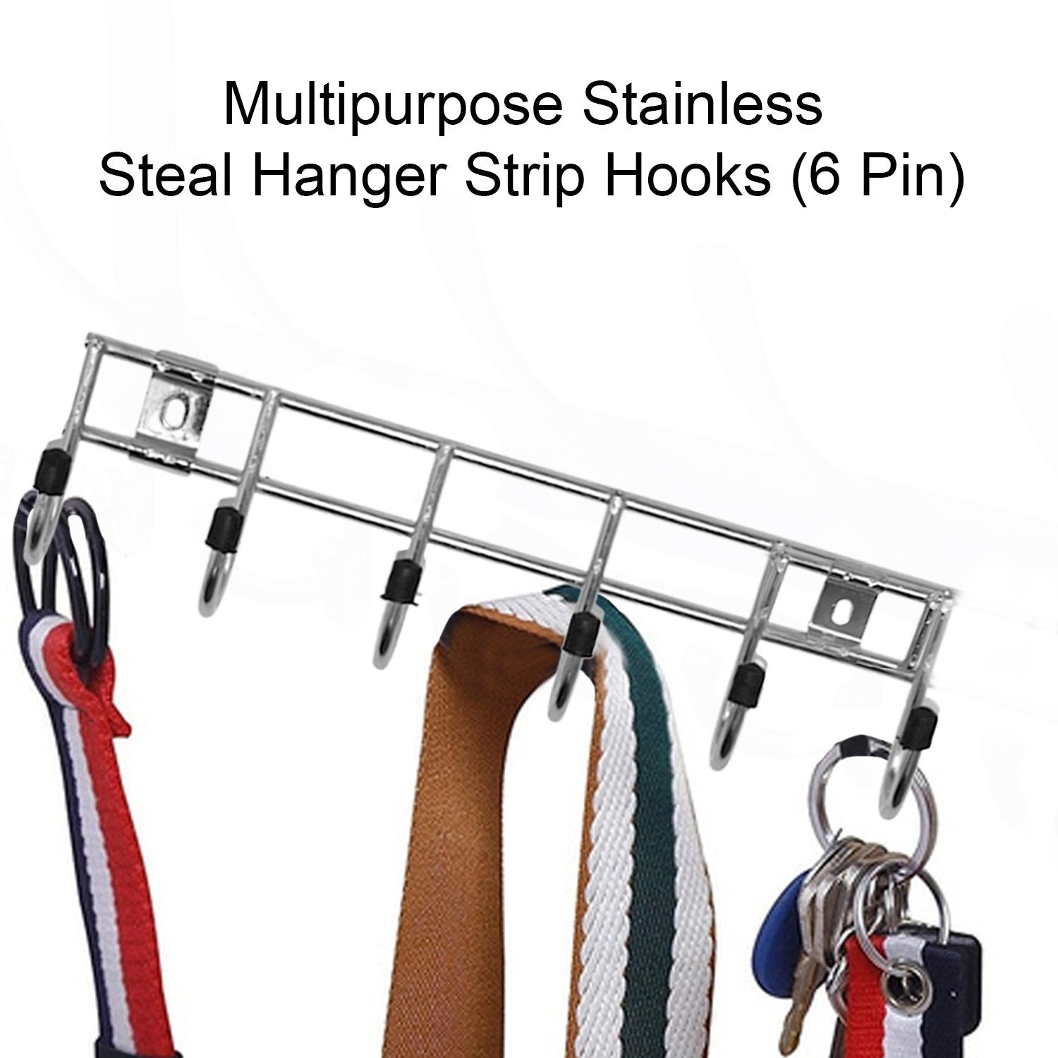 Multipurpose Stainless Steal Hanger Strip Hooks (6 Pin)