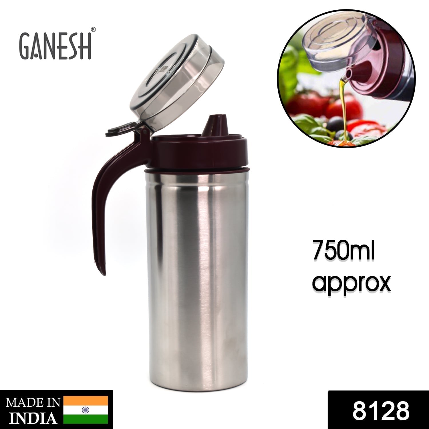 Oil Dispenser Stainless Steel with small nozzle 750ml