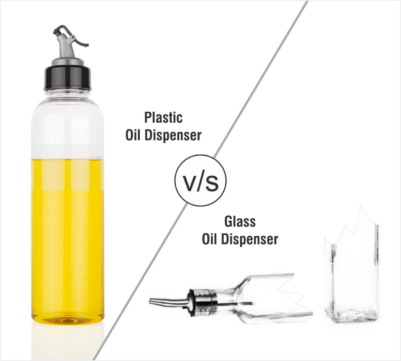 Oil Dispenser Transparent Plastic Oil Bottle |  1 Liter