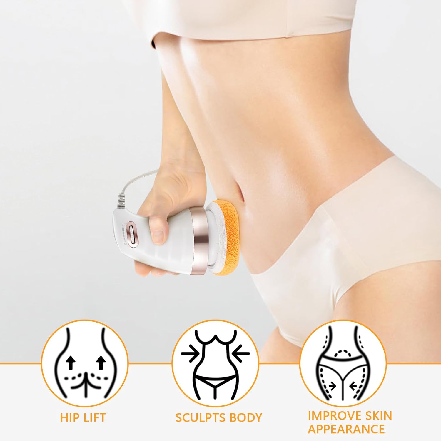 7293 Body Massager Shaping Machine  Body Sculpting Massager With 3 Washable Pads Adjustable Speeds  Electric Handheld Massager For Belly Waist Legs Arms Butt (1 Pc)