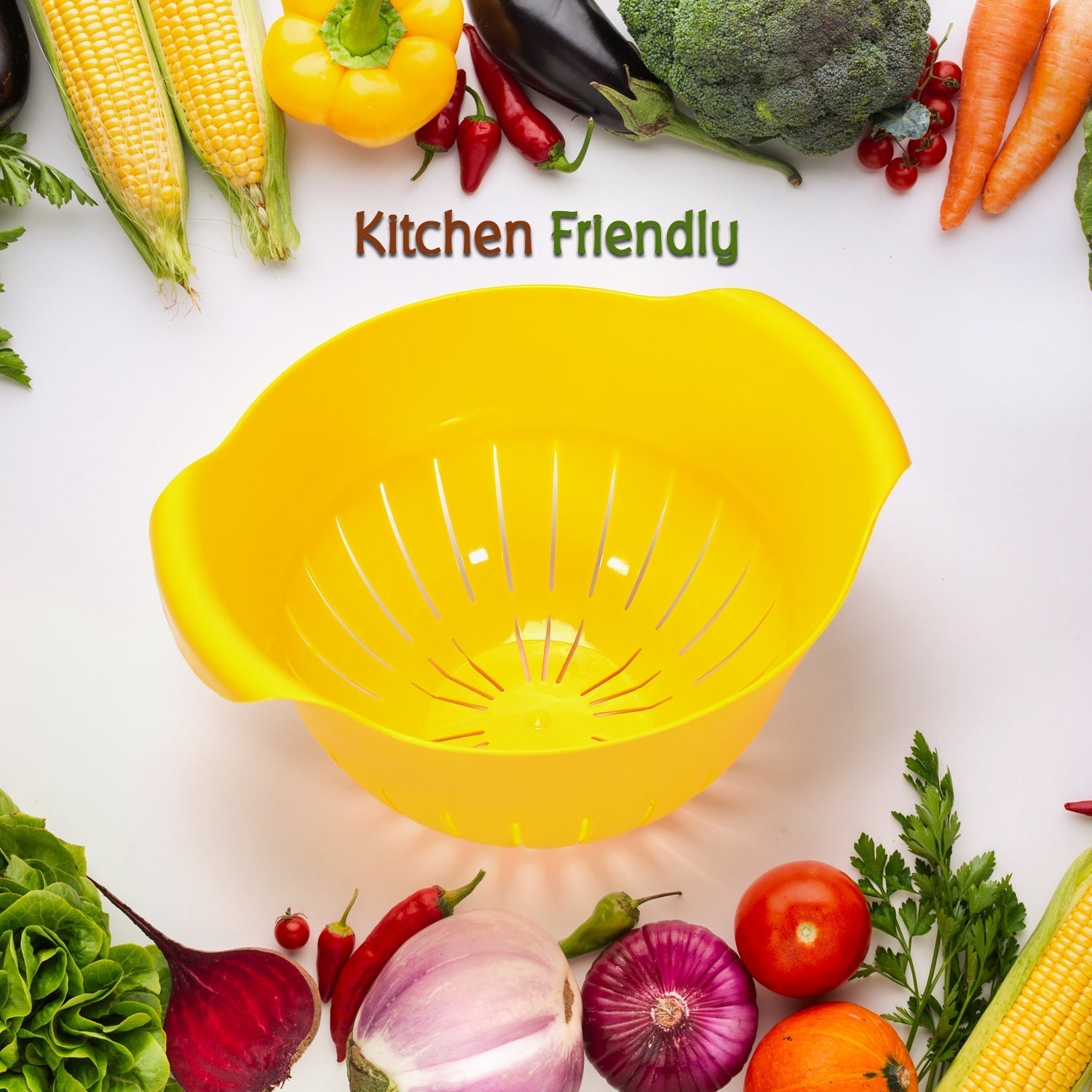 Plastic Fruits Vegetable Noodles Pasta Washing Bowl & Strainer