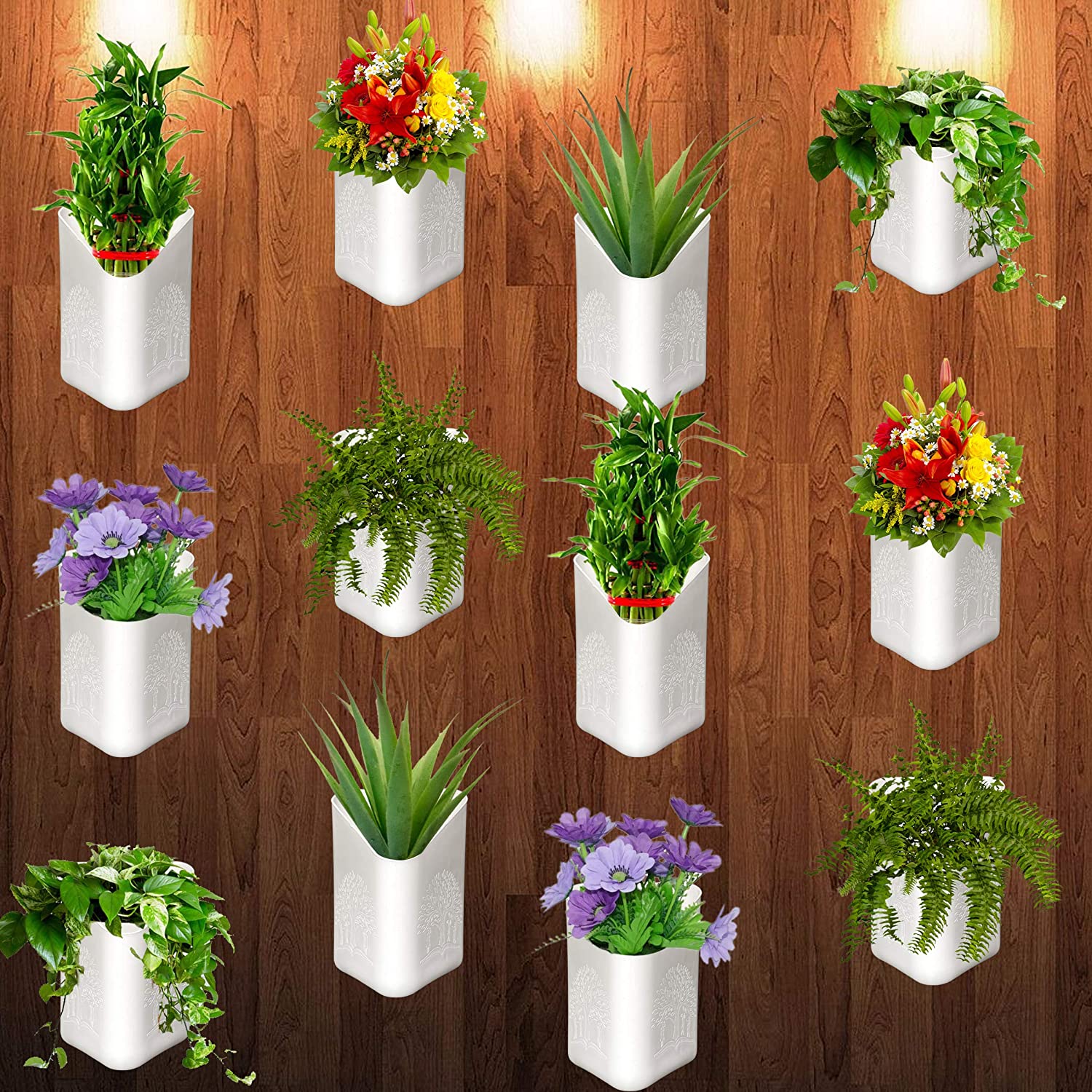 Plastic Vertical Hanging Planter Pot, Multicolour,