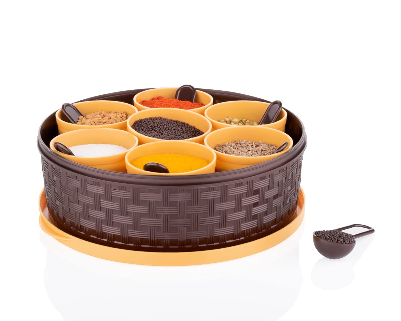 Round Plastic Masala Spice Box