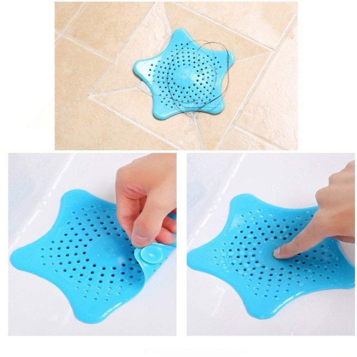 Silicone Star Shaped Sink Filter Bathroom Hair Catcher Drain Strainers for Basin