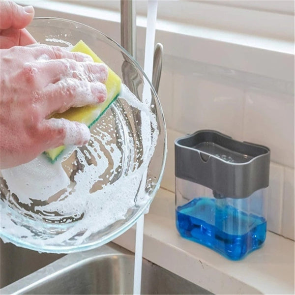 1264 2-in-1 Liquid Soap Dispenser on Countertop with Sponge Holder