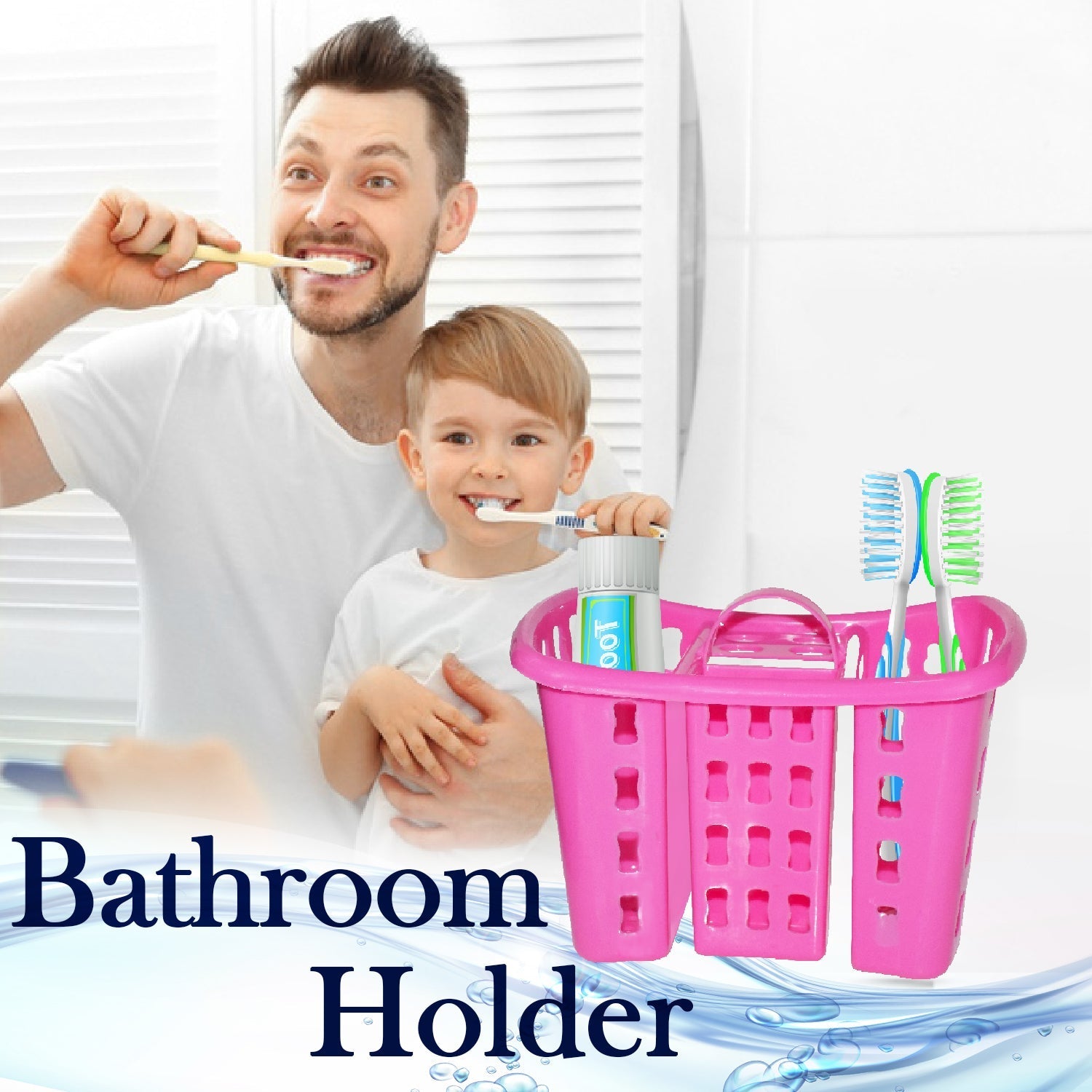 Toothbrush Toothpaste Bathroom Organizer Stand 4-in-1 Holder