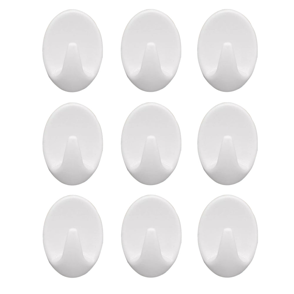 Self Adhesive Plastic Wall Hook Set for Home Kitchen and Other Places (Pack of 9)