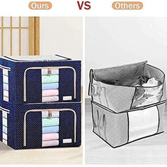 Foldable Steel Frame Clothes Storage Organizer Bag (66 Liters)