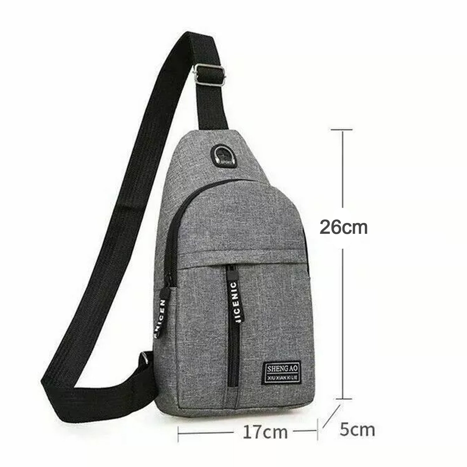 Waterproof Waist Bag Shoulder Bags Usb Charging Earphone Hook Sling Travel Bag