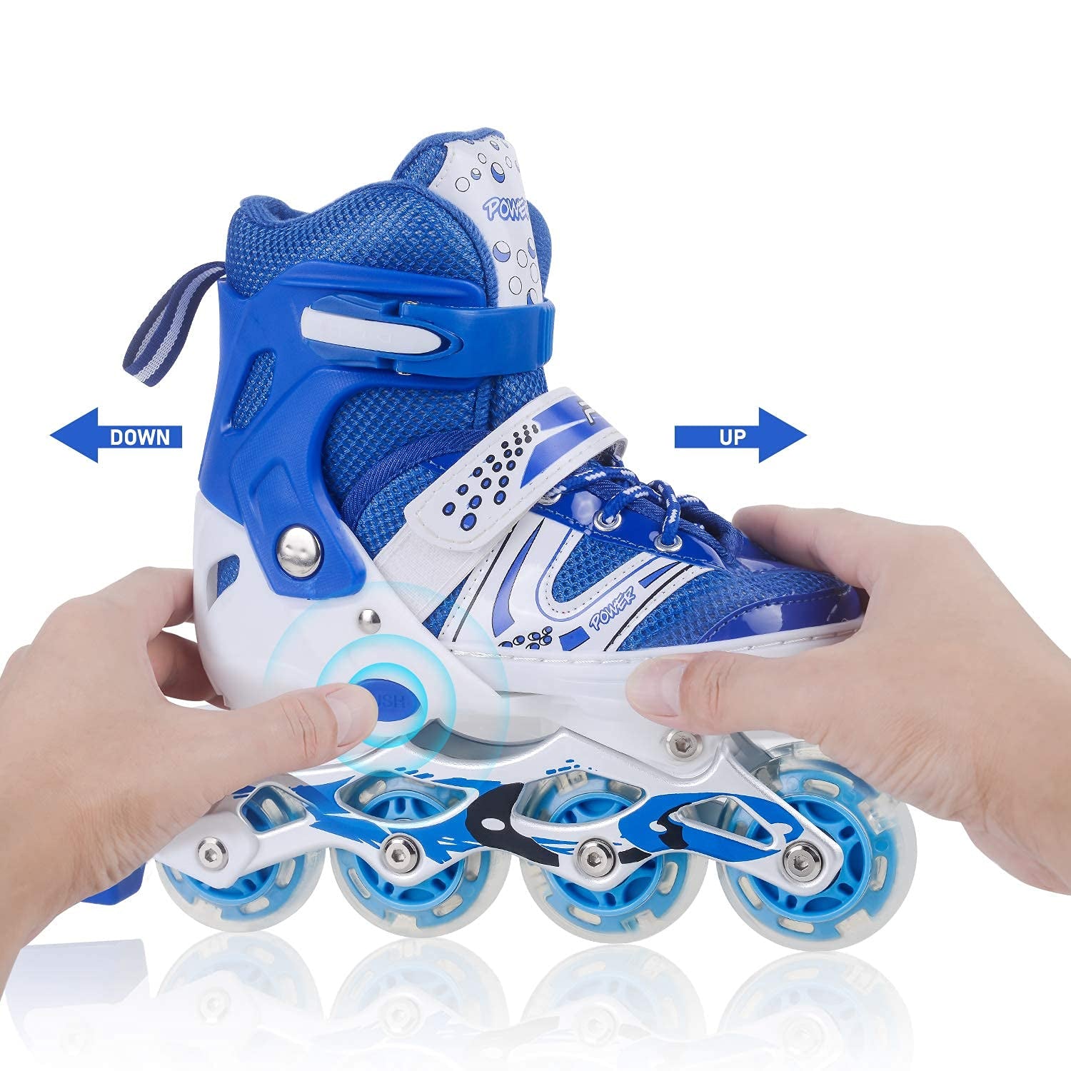 7554  Inline Skates With Led Flashing Light Wheel With Adjustable Length Skate Premium High Quality Skates Pair