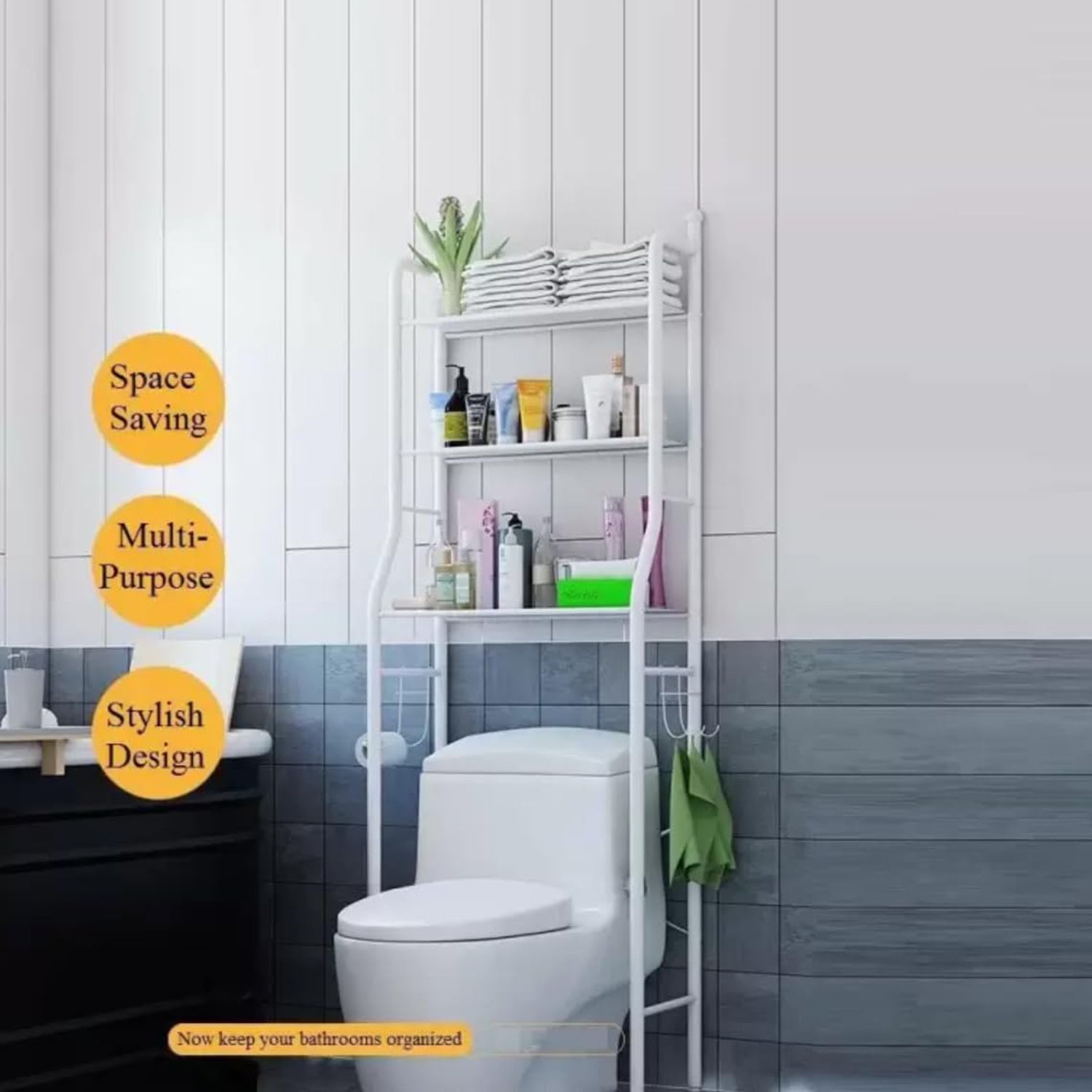 8803 Multi-layer The Toilet Storage Rack Metal  Bathroom Shelf Space Saving Organizer For Laundry Room Wash Basin Floor Stand